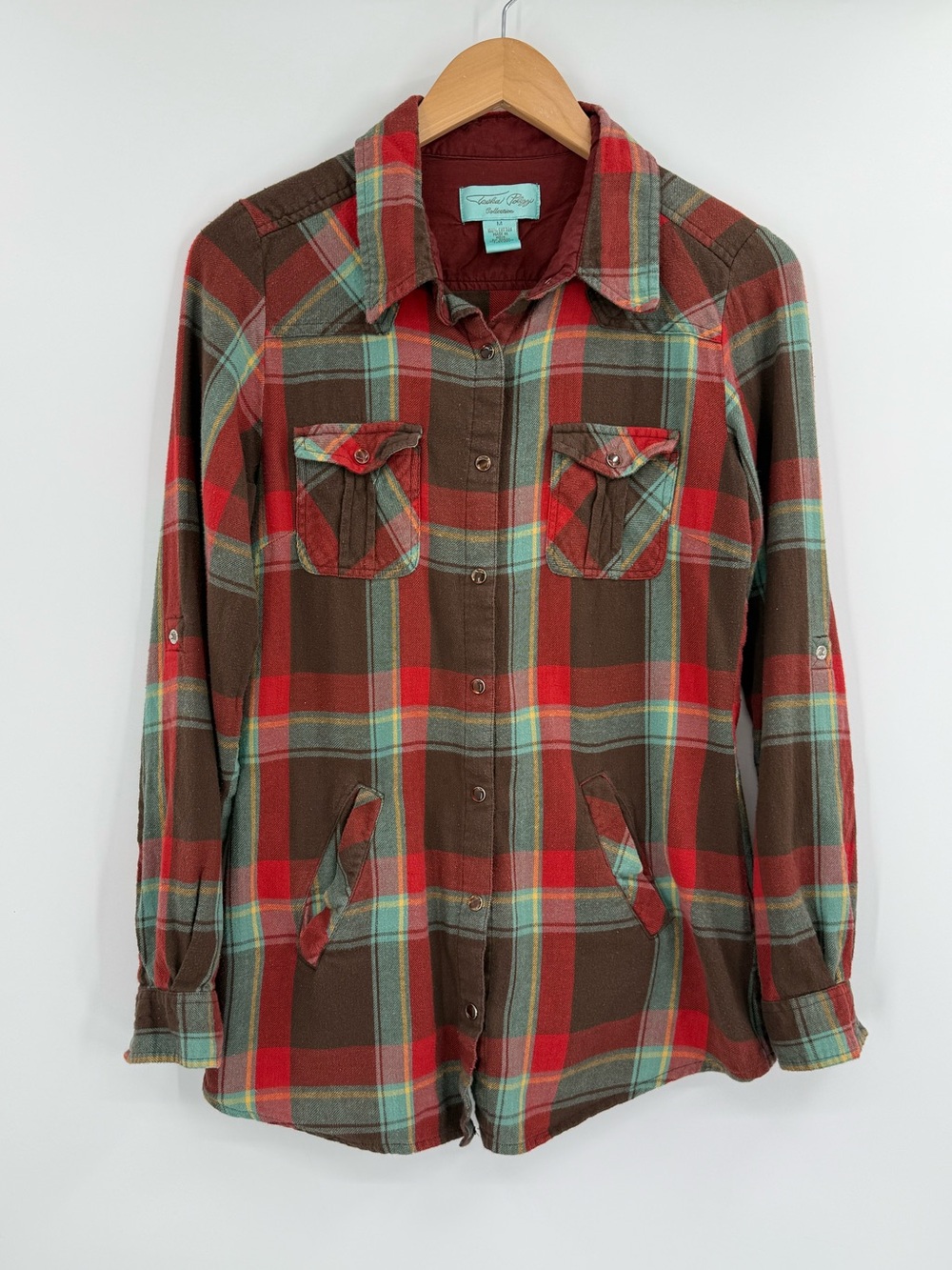 Tasha Polizzi Cotton Flannel Plaid Western Snap Shirt | Brown Multi | Medium